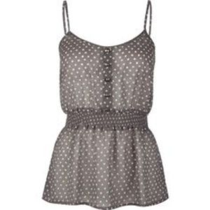 Gray and White Poka Dot Top, Tillys